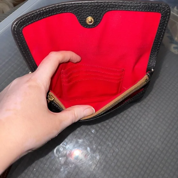 Dooney & Bourke Black and Tan Wristlet - Picture 3 of 3